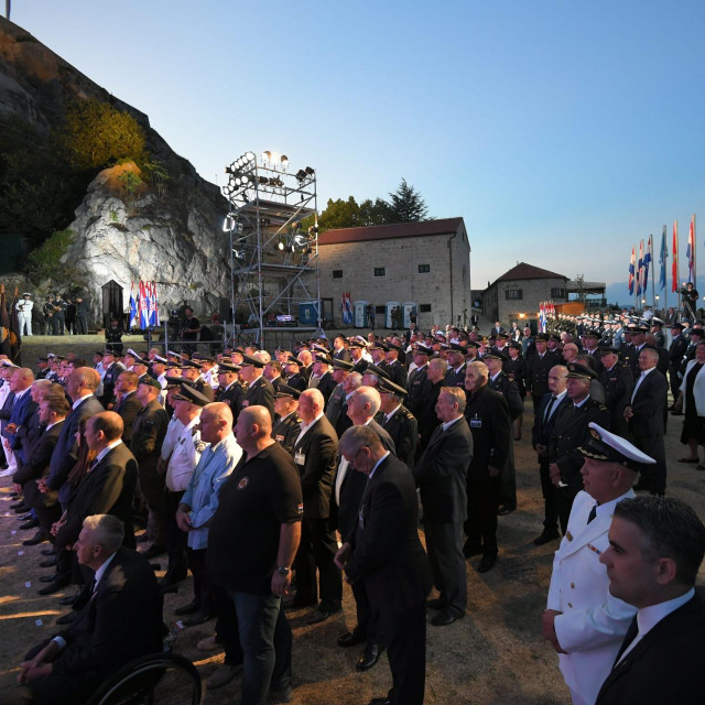 Uzvanici svečanog prijema za ratne zapovjednike povodom obilježavanja Dana pobjede i domovinske zahvalnosti i Dana hrvatskih branitelja te 27. obljetnice VRO Oluja