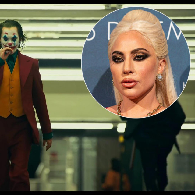 Joaquin Phoenix kao Joker; Lady Gaga (u krugu)