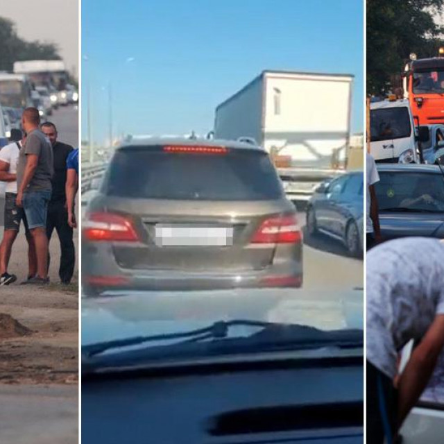Kolone automobila na Krimu nakon eksplozije u zračnoj bazi Saki