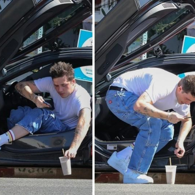 Brooklyn Beckham jedva izašao iz Davidova automobila