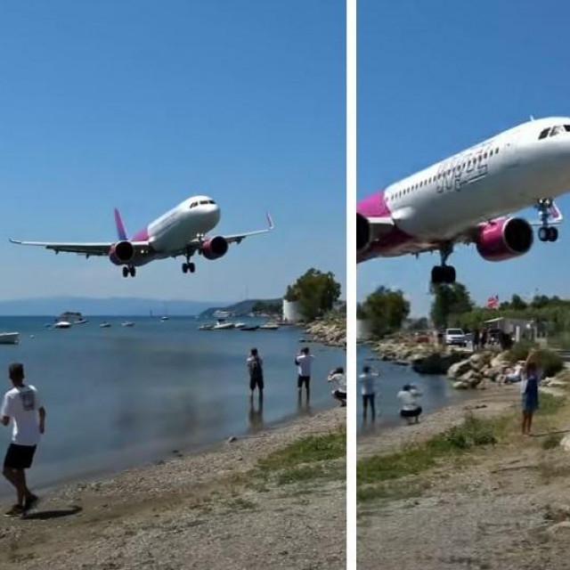 Slijetanje zrakoplova iznad glava promatrača