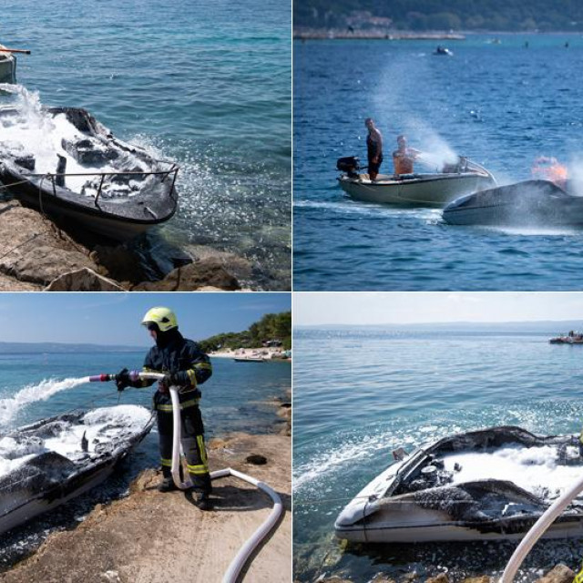 U blizini plaze na Dućama u potpunosti je izgorio manji gliser