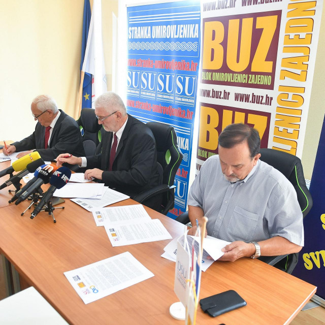 Zajednička konferencija za medije Stranke umirovljenika, Bloka umirovljenici zajedno i Demokratske stranke umirovljenika