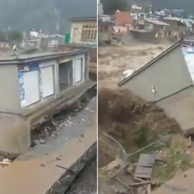 Voda odnijela zgradu u Pakistanu