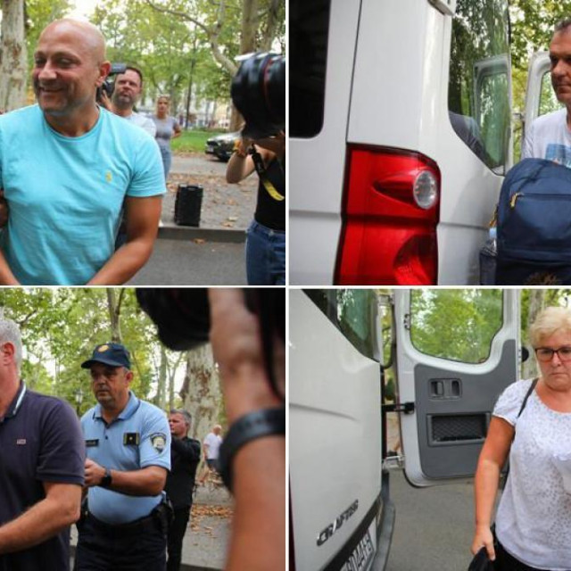 Osumnjičeni su u nedjelju poslijepodne privedeni na na Županijski sud u Zagrebu. Na fotografiji: Goran Husić, Damir Škugor, Josip Šurjak i Marija Ratkić