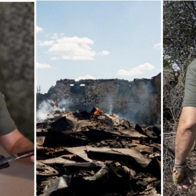 Volodimir Zelenski i ukrajinski vojnik  na položaju blizu Hersona