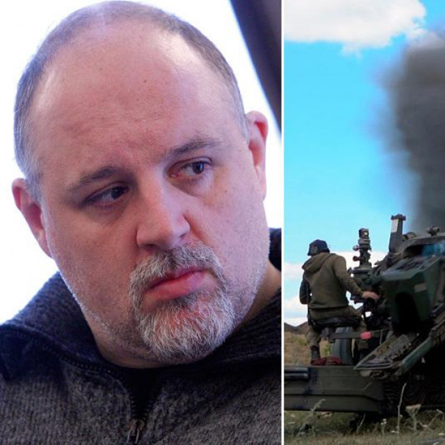 Igor Tabak; ukrajinski vojnici u Donbasu ispaljuju granatu iz haubice