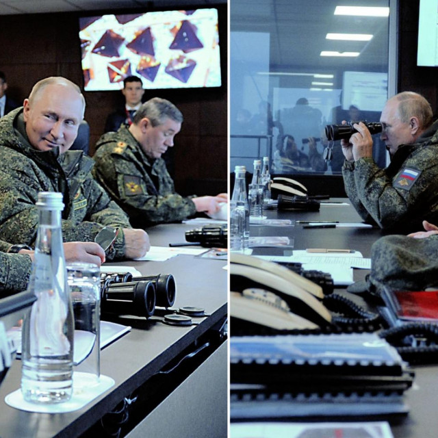 Vladimir Putin, ministar obrane Sergej Šojgu i načelnik Glavnog stožera Valerij Gerasimov
