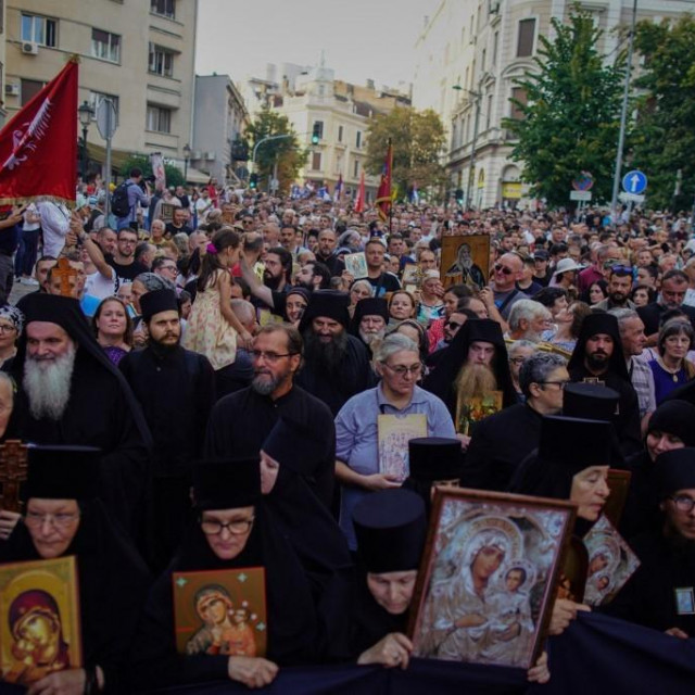 Prosvjed u Beogradu krajem kolovoza