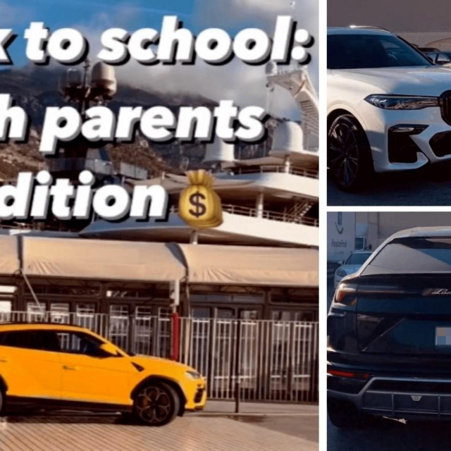 Vozni park ispred Međunarodne škole u Monaku/screenshot Instagram