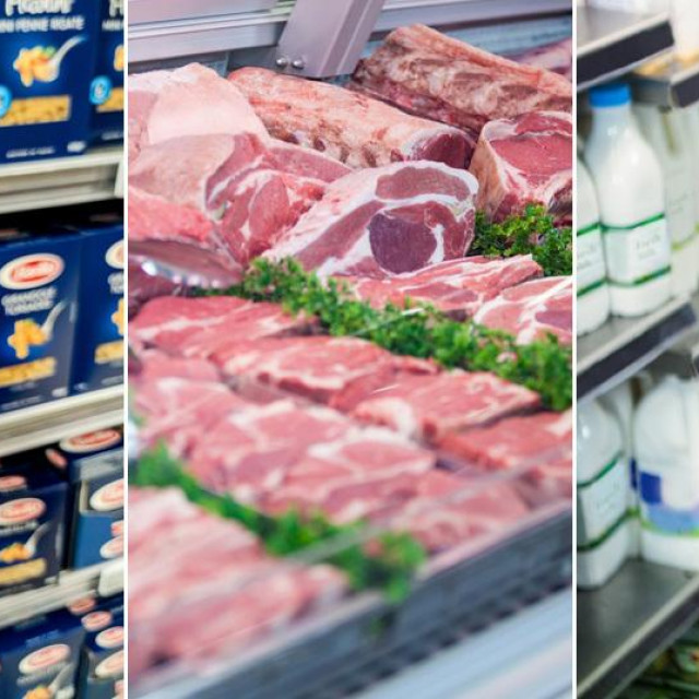 Ilustracija, prehrambene namirnice u trgovini