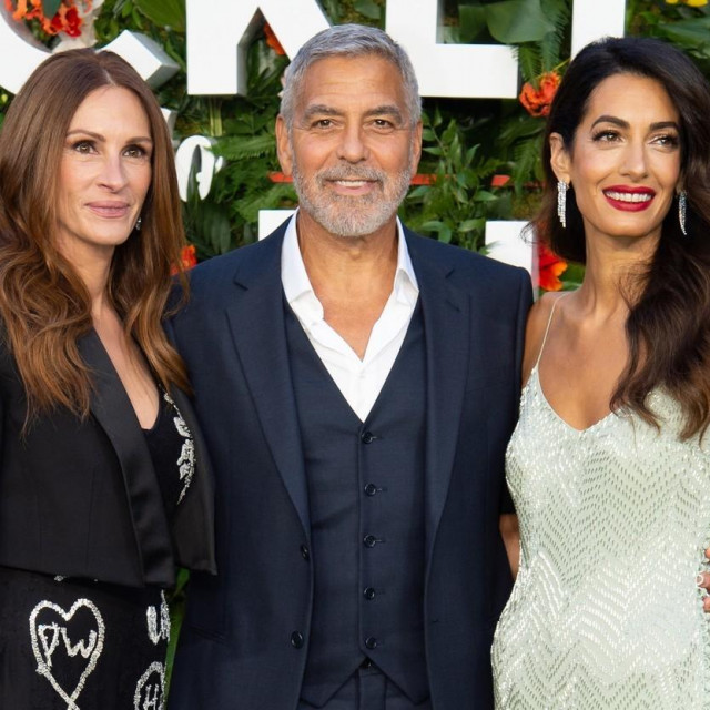 Julia Roberts, George Clooney i Amal Clooney