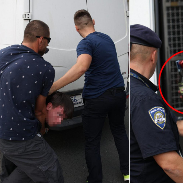 Uhićenje mladića prilikom prosvjeda