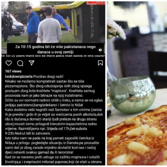 Sramotna objava pizzerije Lockdown/ ilustrativna fotografija