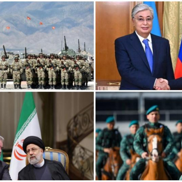 Vojne vježbe država srednje Azije predvođene Rusima, Vladimir Putin i predsjednik Kazahstana Kasim Žomart Tokajev, Tadžikistanski predsjednik Emomali Rahmon u posjetu Iranu i konjica Azerbedžana