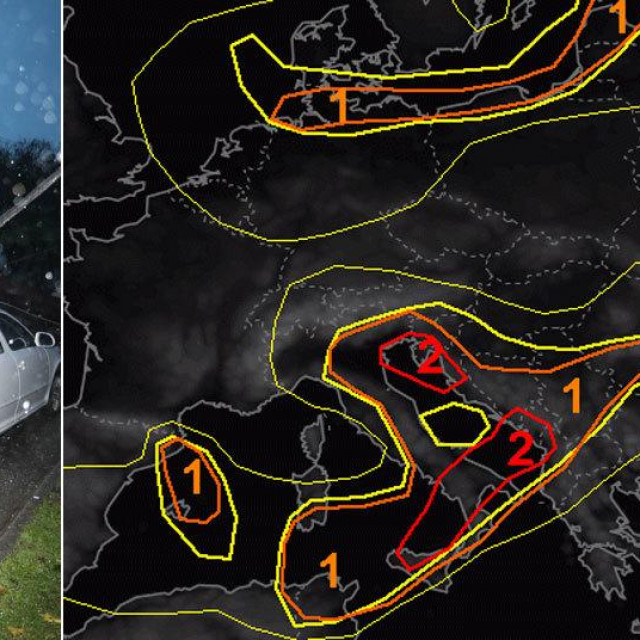 Nevrijeme u Čazmi, mapa upozorenja Estofexa