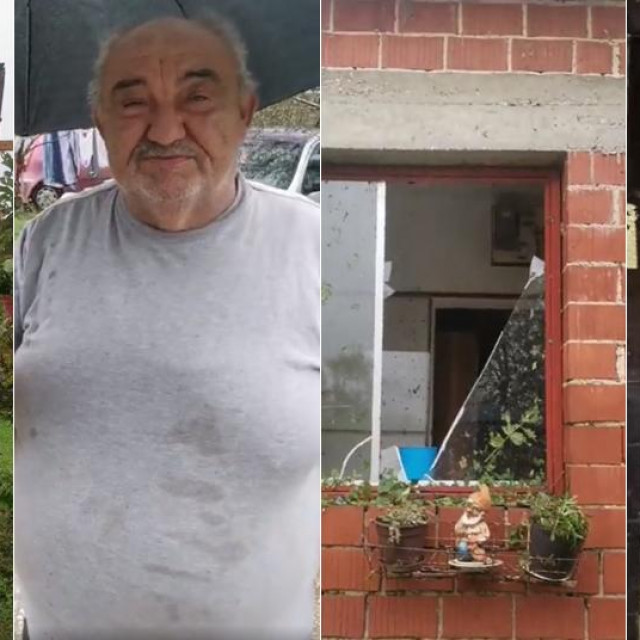 Šteta na kući Branka Tomaševića (drugi slijeva)