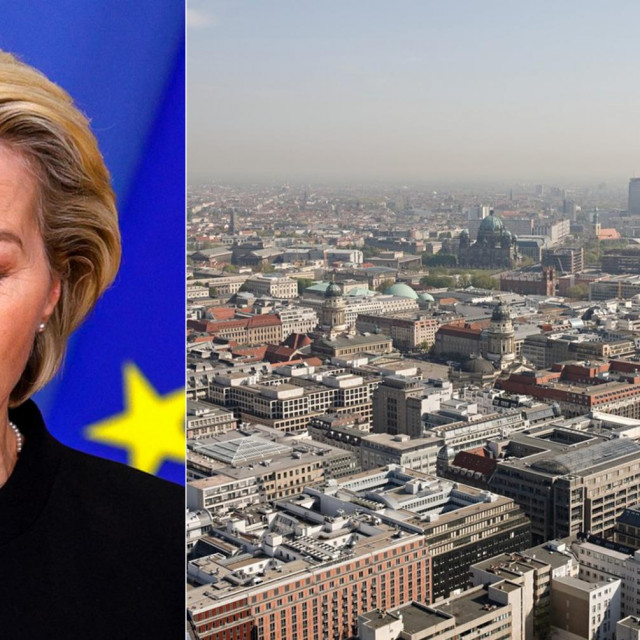Ursula von der Leyen i panorama Berlina