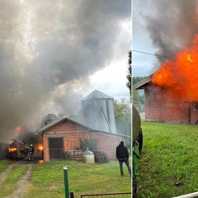 Požar na farmi kokoši