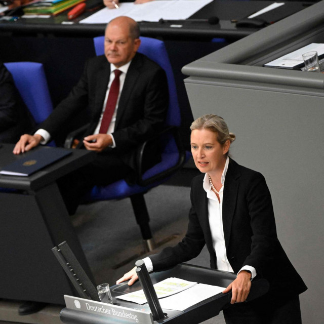 Alice Weidel i Olaf Scholz 