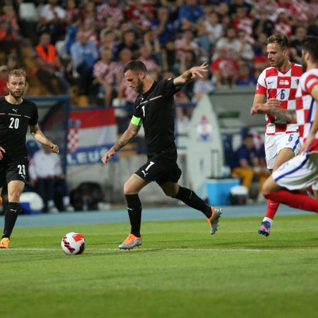 Marko Arnautović u Osijeku na utakmici Hrvatske i Austrije