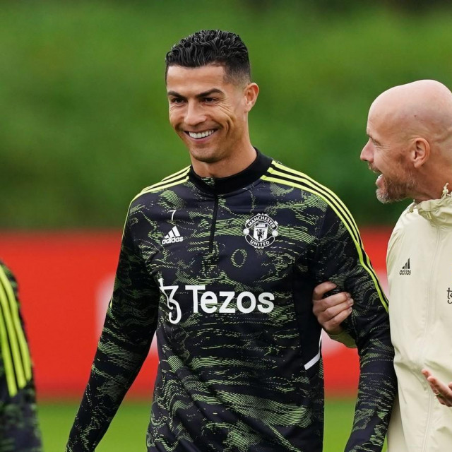 Cristiano Ronaldo i trener Uniteda Erik ten Hag