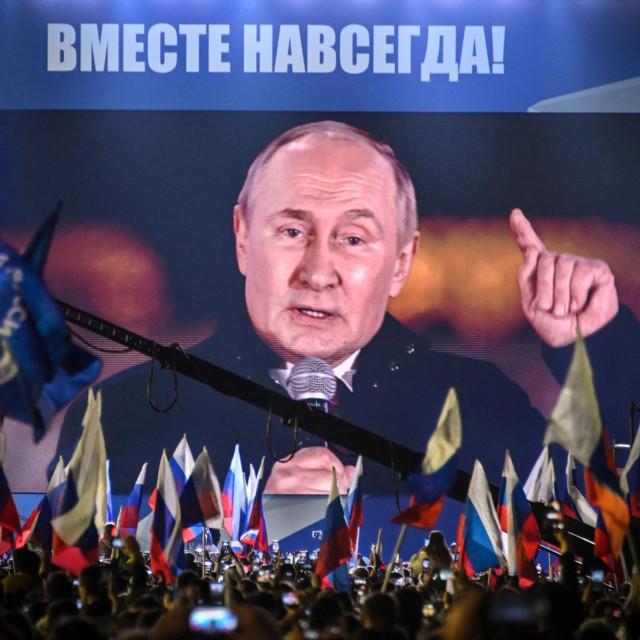 Vladimir V. Putin tijekom svog današnjeg govora na Crvenom trgu u Moskvi