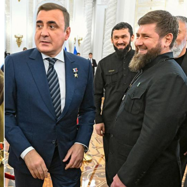 Jevgenij Prigožin, Aleksej Djumin, Ramzan Kadirov, Vladimir Putin i Sergej Šojgu