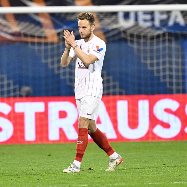 Zagreb, 240222.
Stadion u Maksimiru.
Utakmica sesnaestine finala Europske nogometne lige
GNK Dinamo - FC Sevilla.
Na fotografiji: Ivan Rakitic.