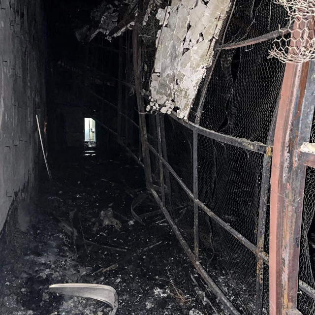 Unutrašnjost zatvora Evin nakon požara