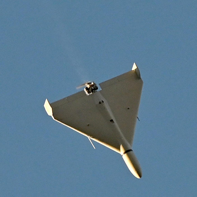 Dron iznad Kijeva, tijekom ruskog napada 17. listopada