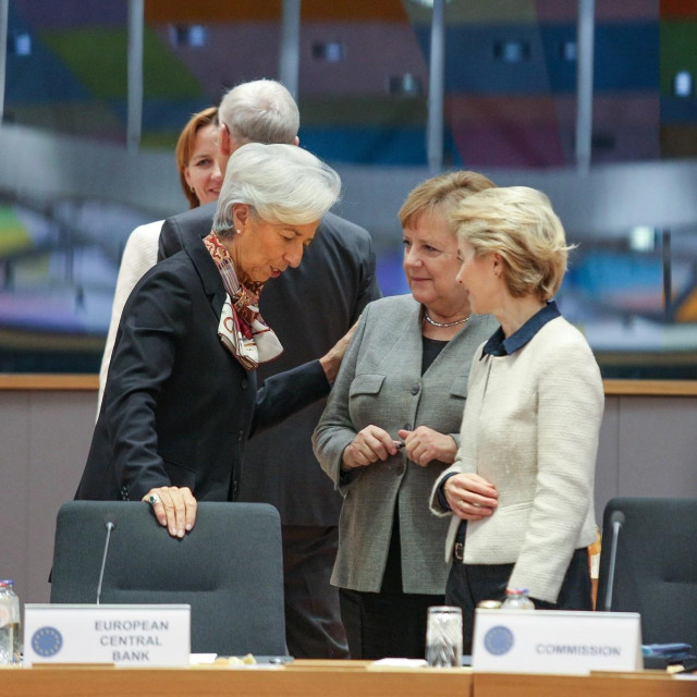 Christine Lagarde, predsjednica Europske središnje banke, Angela Merkel, bivša premijerka Njemačke i Ursula von der Leyen, predsjednica Europske komisije 