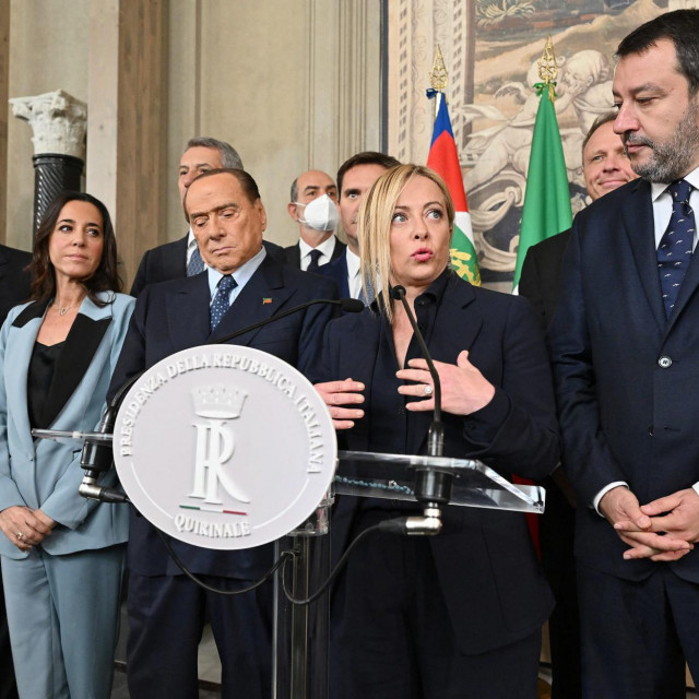 Giorgia Meloni s koalicijskim partnerima