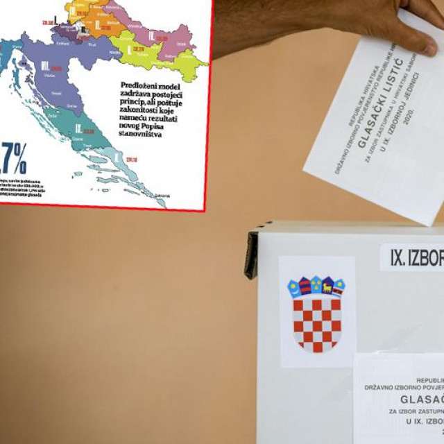 Ilustracija glasanja i prikaz budućih izbornih jedinica u Hrvatskoj