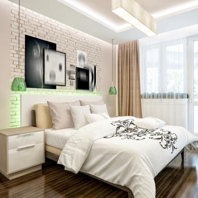Modern bedroom interior design. 3d rendering