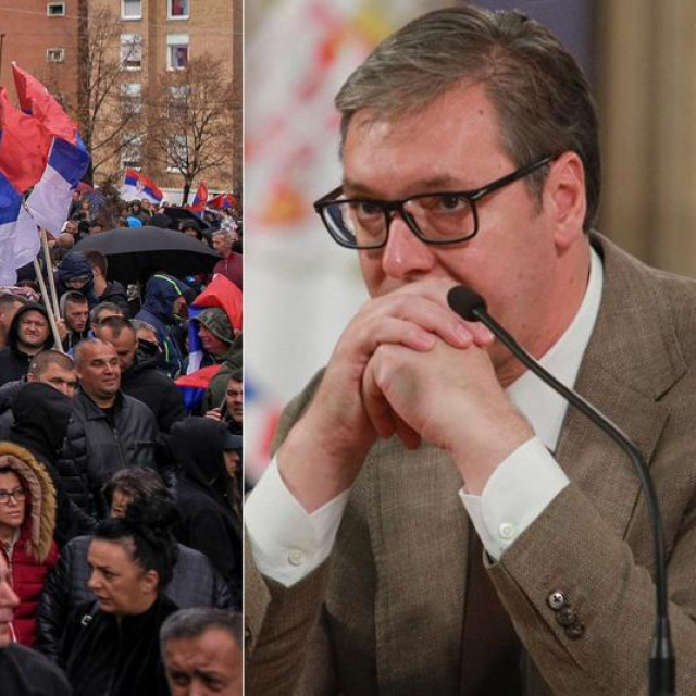 Prosvjed zbog registracijskih oznaka na Kosovu; predsjednik Republike Srbije Aleksandar Vučić