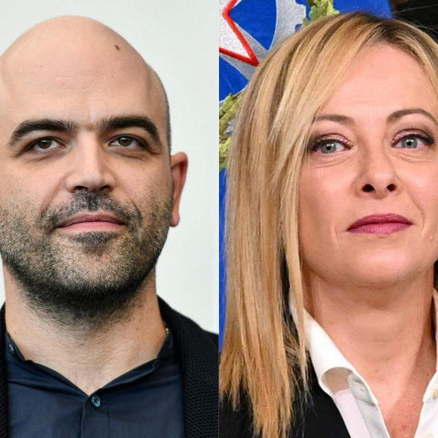 Roberto Saviano (Mostra, Venecija) i Giorgia Meloni tijekom primanja
