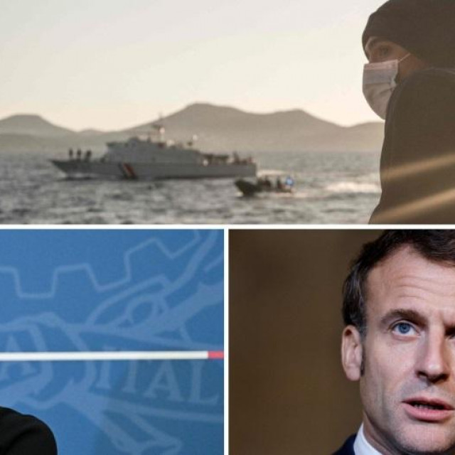 Prizori s broda ”Ocean Viking”, Giorgija Meloni, Emmanuel Macron