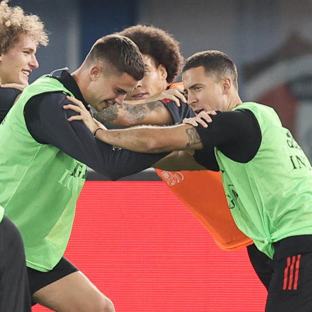 Eden Hazard (skroz desno) na treningu belgijske reprezentacije