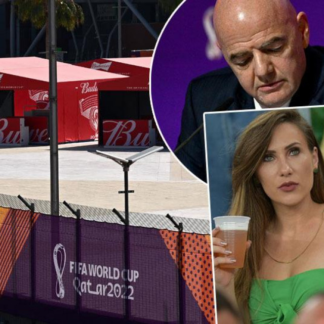 Budweiseovi štandovi kod stadiona, Gianni Infantino, ilustracijska fotografija navijačice