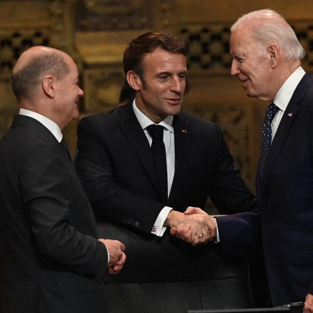 Olaf Scholz, Emmanuel Macron, Joe Biden