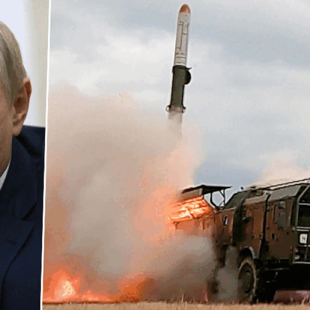 Vladimir Putin i raketni sustav Iskander; lansiranje salve projektila Kalibr s ruskog ratnog broda u Crnom moru; Mig-31 nosi projektil Kh-47M2 Kindžal; lansiranje projektila Kalibr s ruskog raznog broda