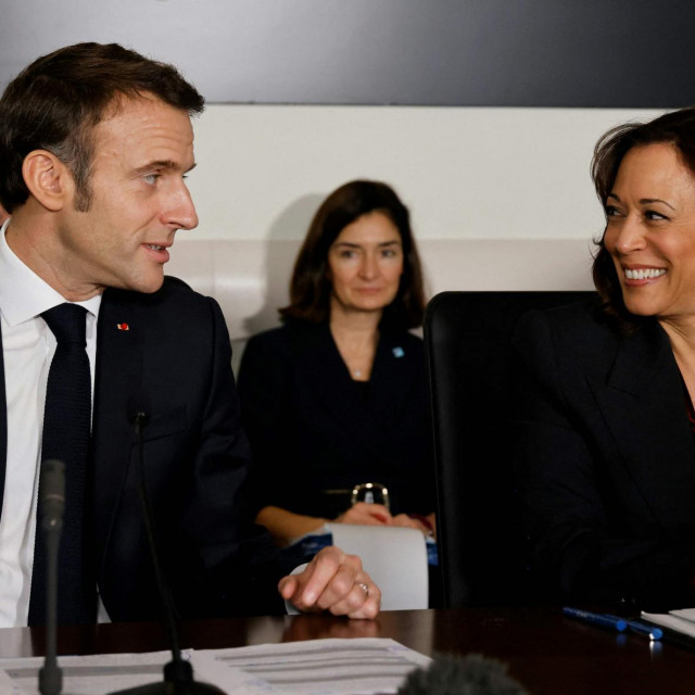 Emmanuel Macron i Kamala Harris