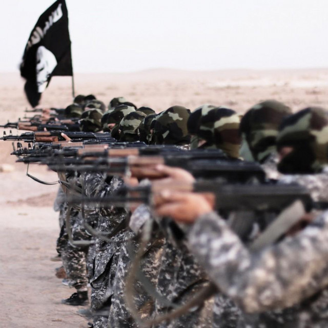 Ilustracija, džihadisti ISIS-a 2015. godine