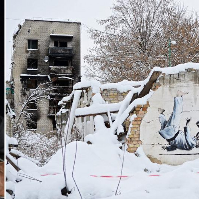 Vladimir Putin i prizor iz okolice Kijeva