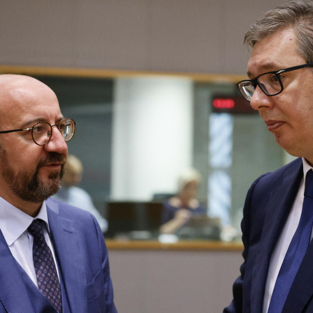 O nacrtu zaključaka, u koji je Jutarnji imao uvid, raspravljat će se 13. 12. na ministarskom sastanku u Bruxellesu; na fotografiji: predsjednik Europskog vijeća Charles Michel i srpski predsjednik Aleksandar Vučić