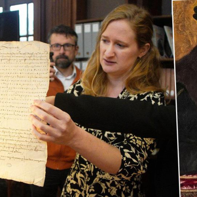 Cécile Pierrot s pismom Karla V. i slika Karla V.