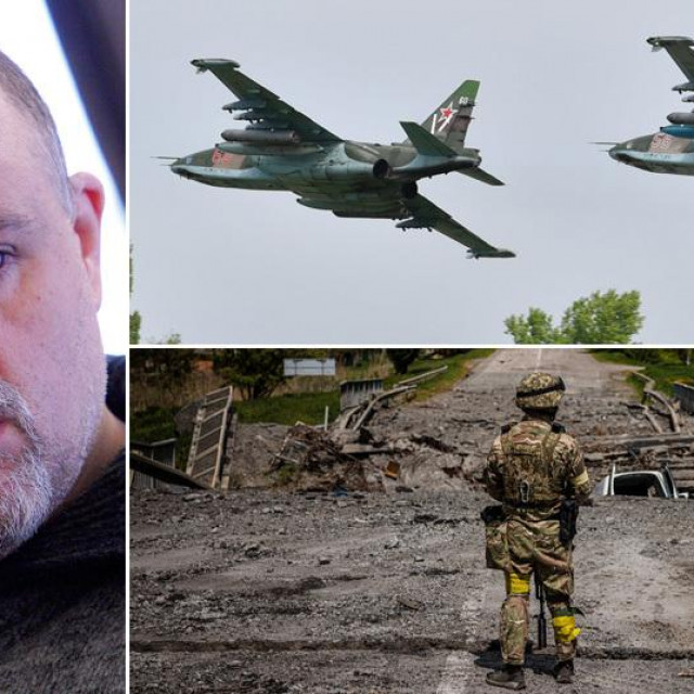 Igor Tabak; ruski borbeni avioni SU-25 u niskom letu; ukrajinski vojnik kod Harkiva