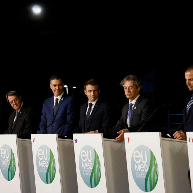 Antonio Costa, Kyriakos Mitsotakis, Andrej Plenković, Nicos Anastasiades, Pedro Sanchez, Emmanuel Macron, Robert Golob, Robert Abela i Antonio Tajani