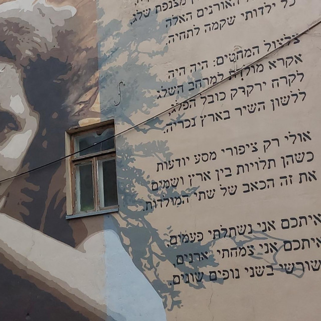 mural u čast Lei Goldberg, izraelskoj pjesnikinji koja je odrasla u litavskom Kaunasu